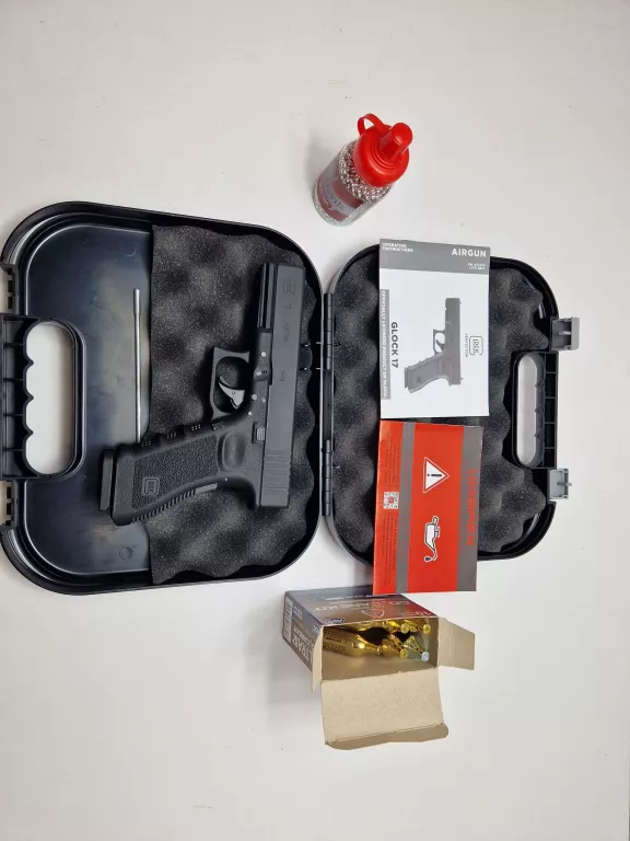 PISTOLET WIATRÓWKA GLOCK 17 BLOW BACK DIABOLO/BB 4,5MM +ŚRUT+CO2 GWR
