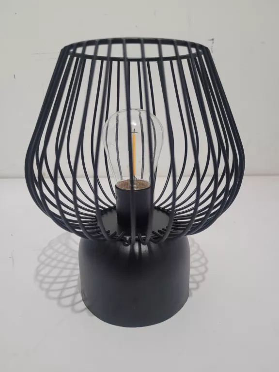 LAMPA STOŁOWA METALOWA ZASILANA NA BATERIE CZARNA
