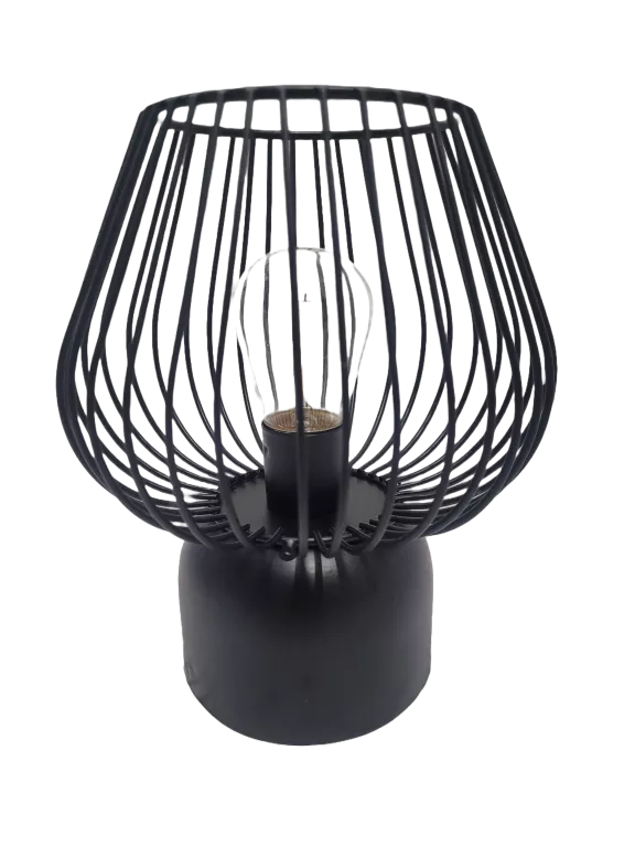 LAMPA STOŁOWA METALOWA ZASILANA NA BATERIE CZARNA