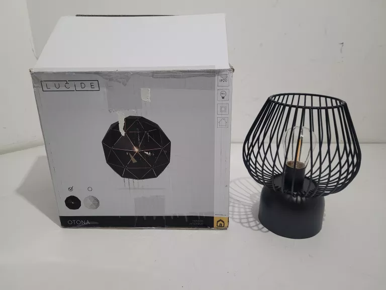 LAMPA STOŁOWA METALOWA ZASILANA NA BATERIE CZARNA
