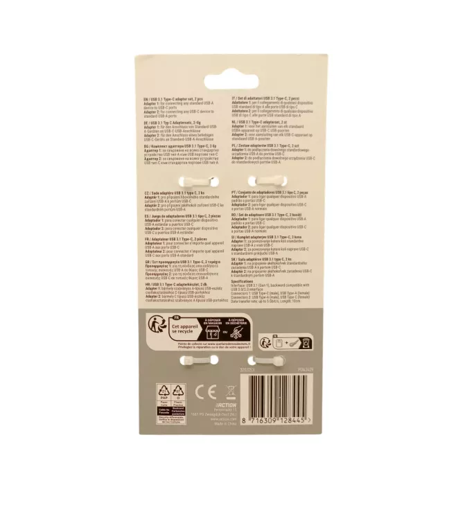 USB ADAPTER SET USB-A DO USB-C + USB-C DO USB-A