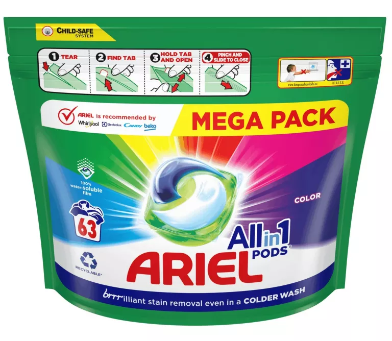 KAPSUŁKI DO PRANIA KOLORÓW ARIEL ALL IN ONE PODS 63 SZT.