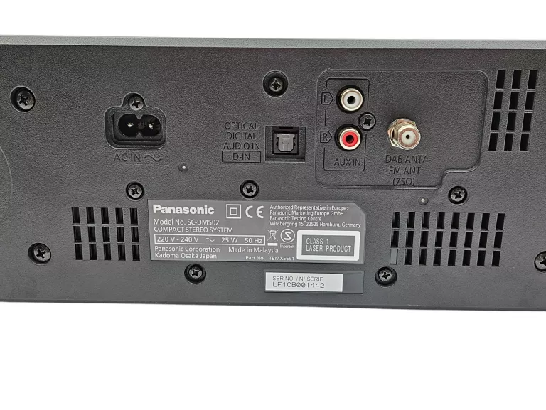 WIEŻA PANASONIC SC-DM502 40W BLUETOOTH RADIO FM, DAB+ CZARNY