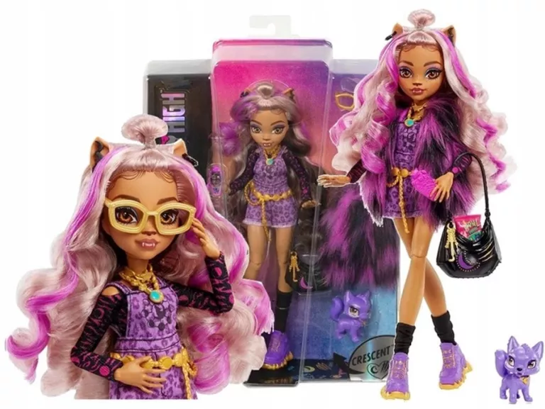 LALKA MONSTER HIGH CLAWDEEN WOLF Z KOTEM CRESCENT + AKCESORIA HHK52