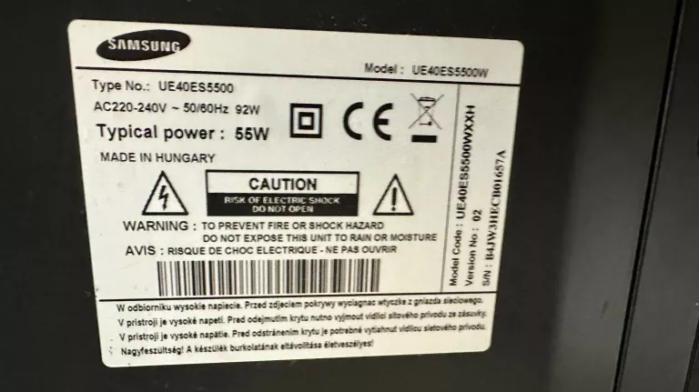 TELEWIZOR SAMSUNG 40" UE40ES5500 SMART TV + PILOT WARTO OKAZJA