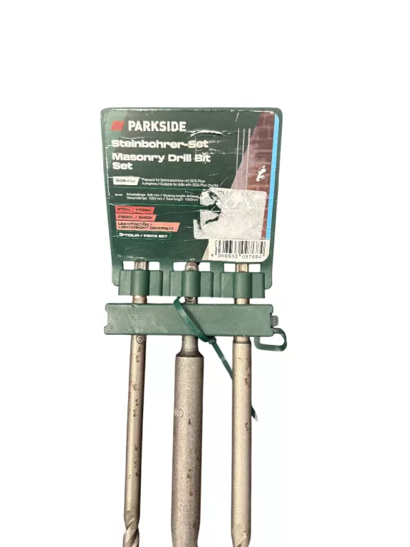 ZESTAW 3 WIERTEŁ SDS-PLUS 100 CM DO KAMIENIA, BETONU I CEGŁY PARKSIDE