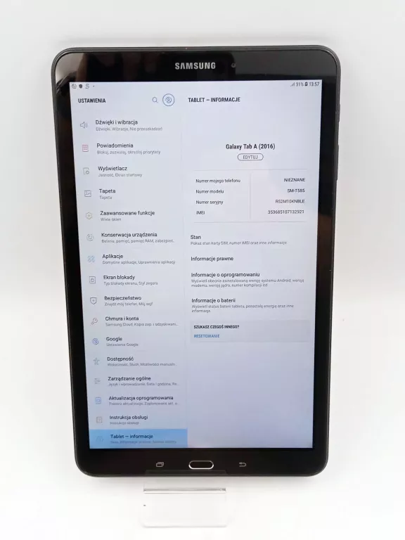 TABLET SAMSUNG GALAXY TAB A 10.1 (T585) 10,1" 2 GB / 32 GB CZARNY
