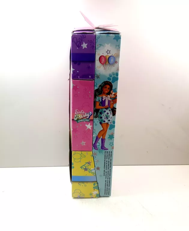LALKA BARBIE PARTY UNBOXED W ZESTAWIE 10 NIESPODZIANEK #BRUNETKA
