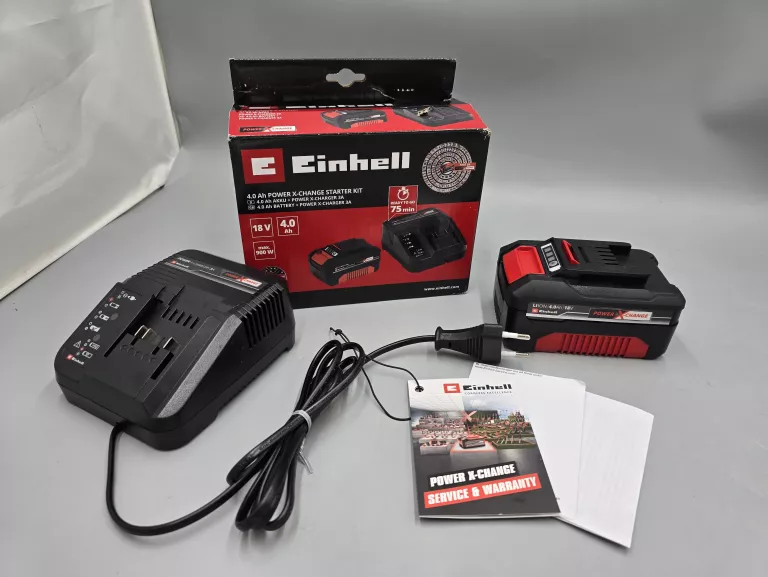 EINHELL ZESTAW STARTOWY AKUMULATOR 4.0 AH 18V ŁADOWARKA POWER X-CHANGE KPL