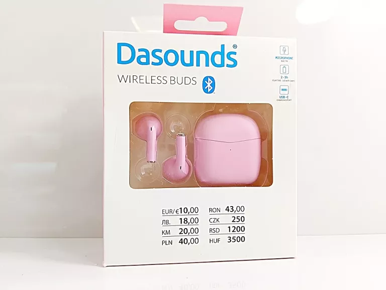 SŁUCHAWKI BEZPRZEWODOWE DASOUNDS WIRELESS RÓŻOWE