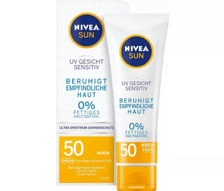 NIVEA SUN SENSITIVE SPF50 PRZECIWSŁONECZNY KREM DO TWARZY SKÓRA WRAŻLIWA