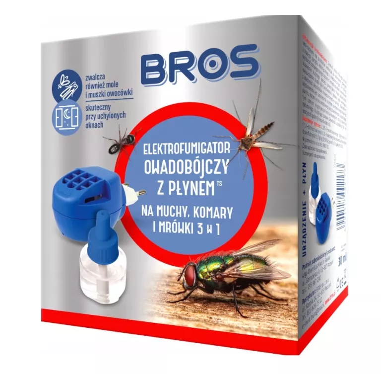 ELEKTRO FUMIGATOR NA KOMARY MUCHY MRÓWKI 3 W 1 BROS