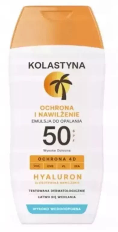 EMULSJA DO OPALANIA KOLASTYNA SPF 50 WODOODPORNA SZYBKO SIĘ WCHŁANIA 150ML