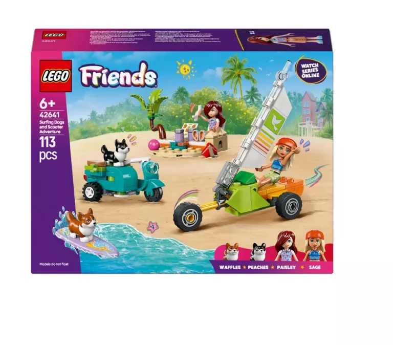 LEGO FRIENDS 42641 PRZYGODA Z SURFUJĄCYMI PSAMI I SKUTEREM