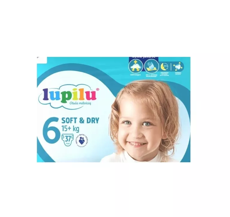 PIELUCHY PIELUSZKI LUPILU SOFT&DRY 6 / 15+ KG / 37 SZT