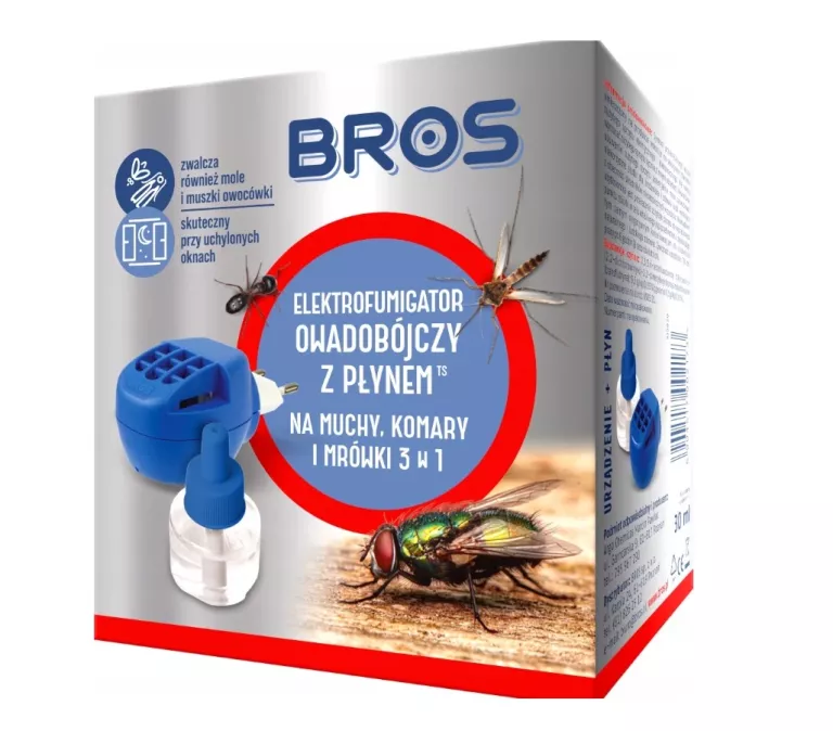 ELEKTRO FUMIGATOR NA KOMARY MUCHY MRÓWKI 3 W 1 BROS
