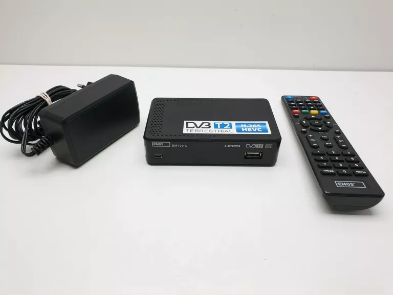 DEKODER DVB-T2 HEVC EMOS EM190-L + PILOT