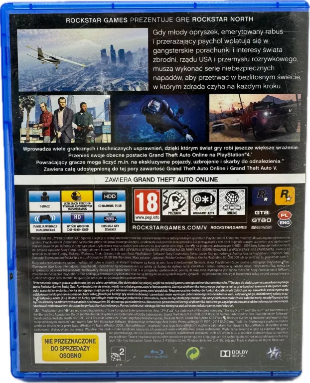 GRA NA KONSOLE PS4 GTA V