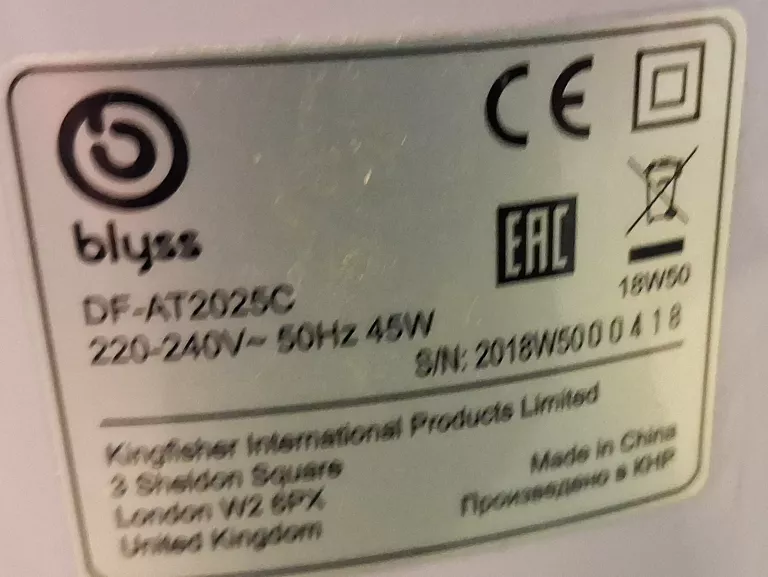 WENTYLATOR BLYSS DF-AT2025C