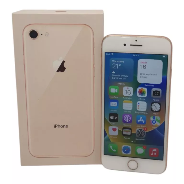 TELEFON APPLE IPHONE 8 | GOLD | 64 GB | BATERIA 81% | ZADBANY | PUDEŁKO