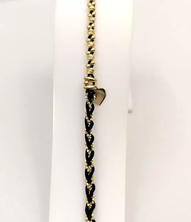 NIENOSZONA ZŁOTA BRANSOLETKA / SZNUREK RÓŻNE SPLOTY 585 DŁ.19CM 3,18G