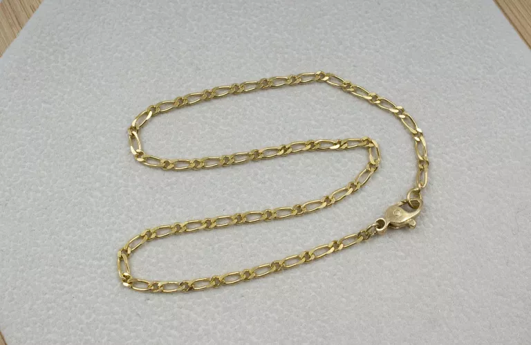 ZŁOTA BRANSOLETKA DAMSKA NA NOGĘ FIGARO 26 CM 14K W.3,75G