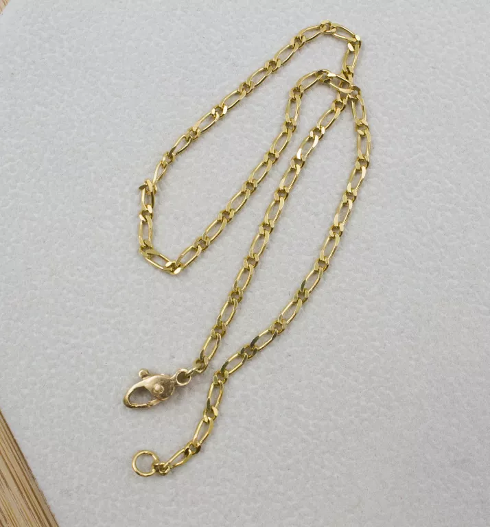 ZŁOTA BRANSOLETKA DAMSKA NA NOGĘ FIGARO 26 CM 14K W.3,75G