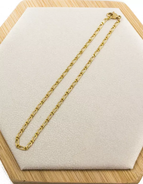 ZŁOTA BRANSOLETKA DAMSKA NA NOGĘ FIGARO 26 CM 14K W.3,75G
