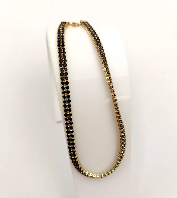NIENOSZONA ZŁOTA BRANSOLETKA DWA RZĘDY CYRKONII 585 DŁ.19CM 3,93G