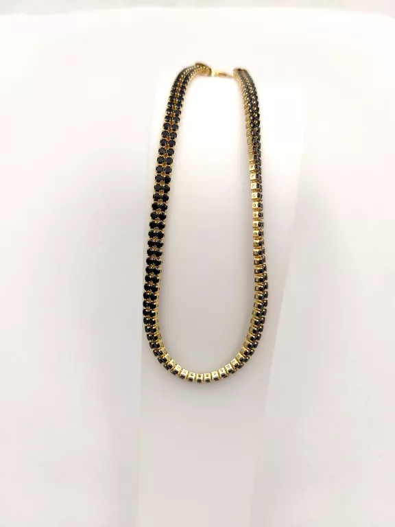 NIENOSZONA ZŁOTA BRANSOLETKA DWA RZĘDY CYRKONII 585 DŁ.19CM 3,93G