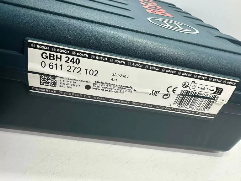 MŁOTOWIERTARKA GBH 240 BOSCH + WALIZKA + WIERTŁA PARAGON