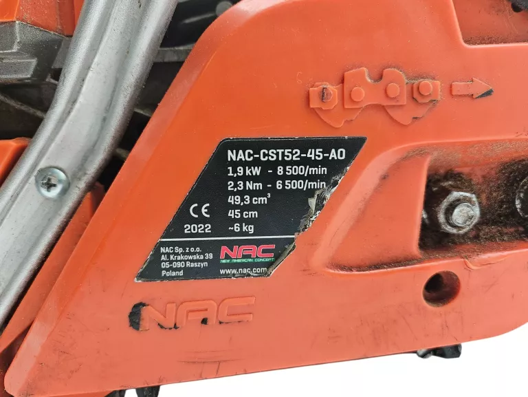 PIŁA SPALINOWA NAC CST52-45-AO 1,9KW 2,3NM