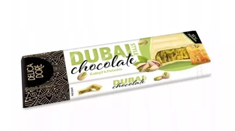 DELICADORE BIAŁA CZEKOLADA DUBAI Z PISTACJAMI I KADAYIF 70G