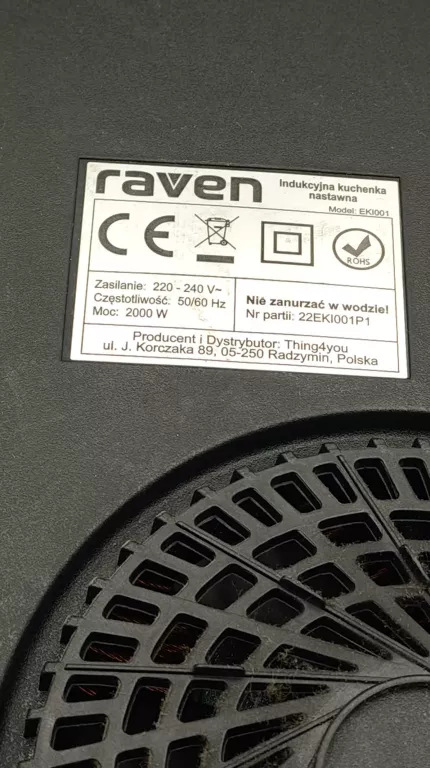 PŁYTA INDUKCYJNA RAVEN EKI001