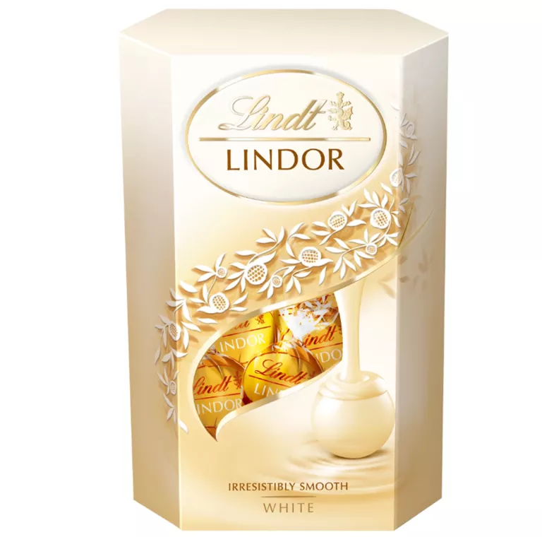 LINDT LINDOR PRALINY W BIAŁEJ CZEKOLADZIE 200G