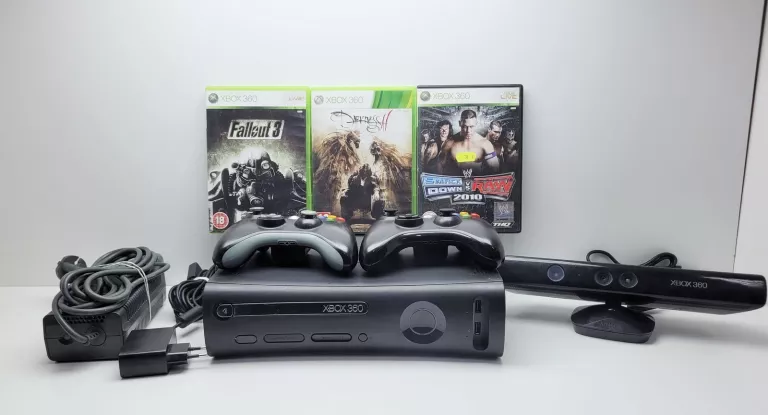 KONSOLA MICROSOFT XBOX 360 120GB | 2X PAD | KINECT | ZESTAW!