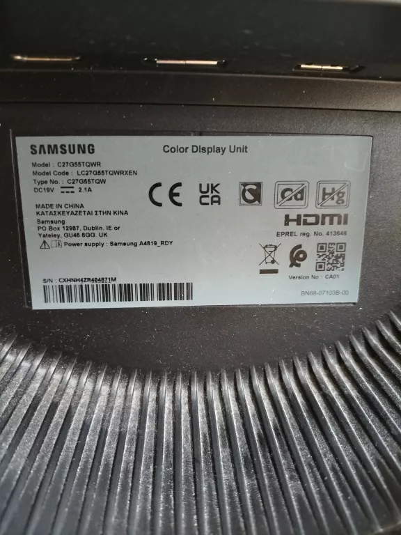 MONITOR SAMSUNG ODYSSEY G5 C27G55TQWR