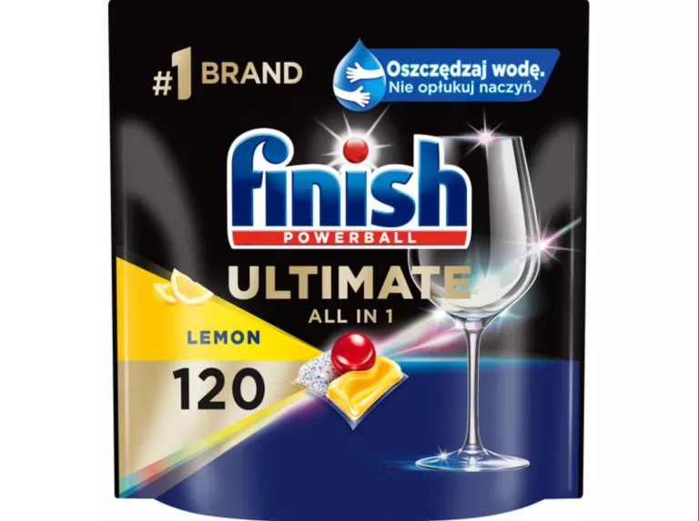 KAPSUŁKI DO ZMYWARKI FINISH POWERBALL ULTIMATE ALL IN 1 LEMON - 120 SZT.