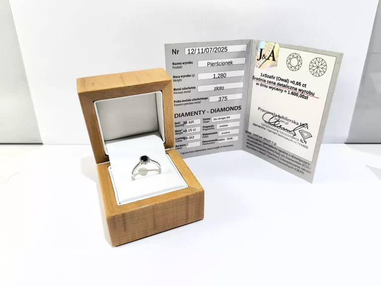 ZŁOTY PIERŚCIONEK DIAMENT 0.15CT P375 1,28G R15
