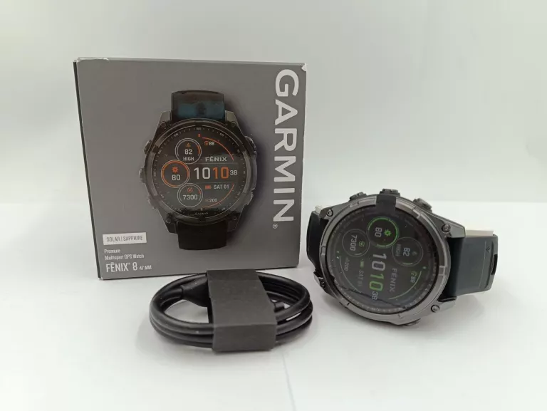 SMARTWATCH GARMIN FENIX 8 47MM SOLAR KOMPLET POWYSTAWOWY! STAN IDEALNY!