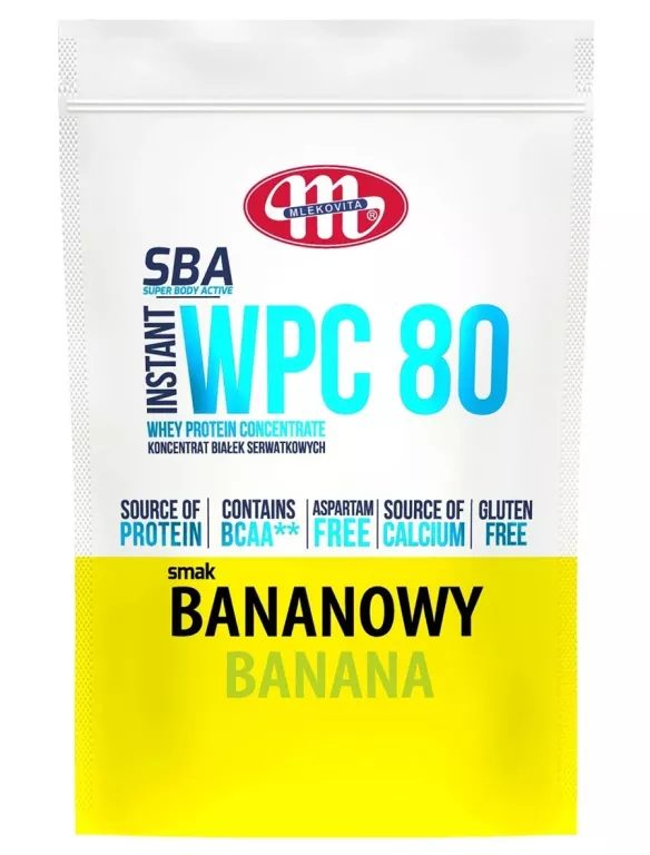 MLEKOVITA SBA WPC 80 700G BANAN KONCENTRAT BIAŁEK SERWATKOWYCH 06/2027