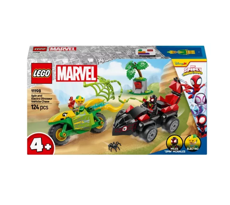 LEGO SUPER HEROES 11198 POŚCIG SPINA ZA ELECTRO W DINOPOJEŹDZIE