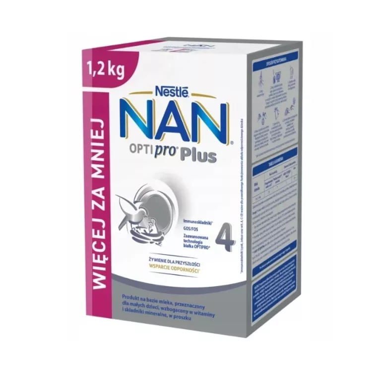 NESTLE NAN OPTIPRO PLUS 4, MLEKO MODYFIKOWANE DLA DZIECI PO 2 ROKU, 1,2 KG