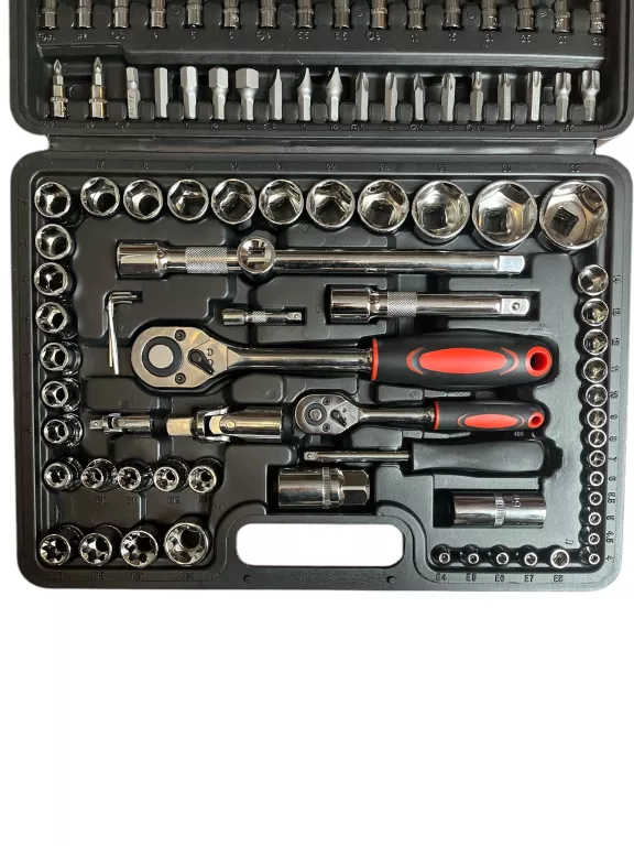 ZESTAW NARZĘDZIOWY NASADKI 4-32MM TORX-E GRZECHOTKI 1/2' 1/4' 109 EL.