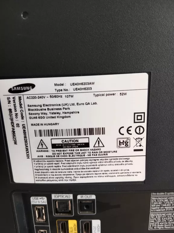 TELEWIZOR SAMSUNG UE40H6203AW