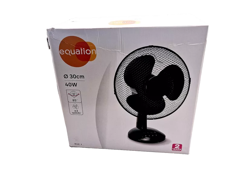 WENTYLATOR BIURKOWY 30 CM 40W CZARNY EQUATION