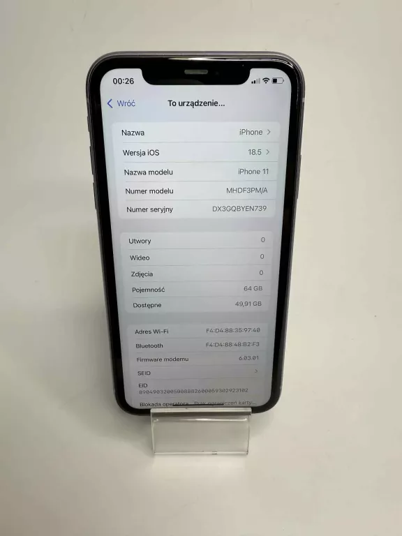 SMARTFON APPLE IPHONE 11 4/64GB