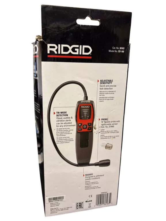 DETEKTOR GAZU RIDGID CD-100 MICRO CD-100 CZUJNIK WYKRYWACZ GAZÓW 36163