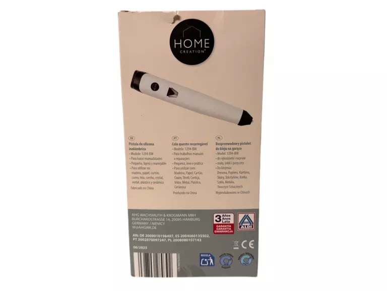 BEZPRZEWODOWY PISTOLET DO KLEJU NA GORĄCO HOME CREATION