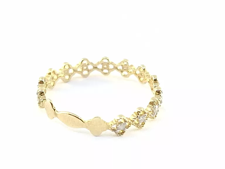ZŁOTY PIERŚCIONEK Z BRYLANTAMI 0,12CT P375 0,92G R 18